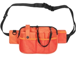 Bolsa impermeável e ajustável com diversos compartimentos, amplo espaço para organização, ideal para profissionais de saúde e segurança.
