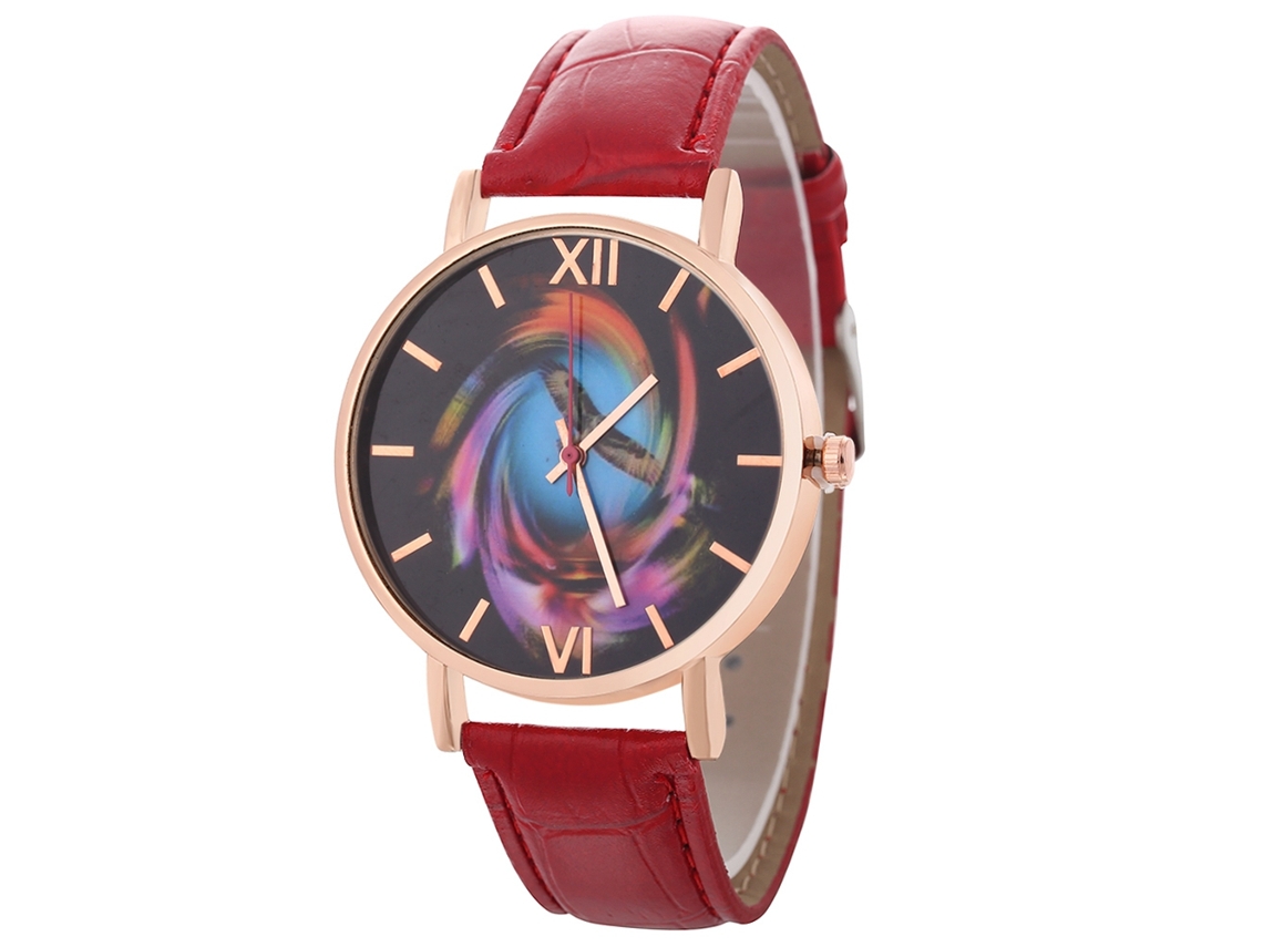 Reloj De Mujer Coreano Zhoulianfa De Cuero Cuarzo T0138-z Rojo