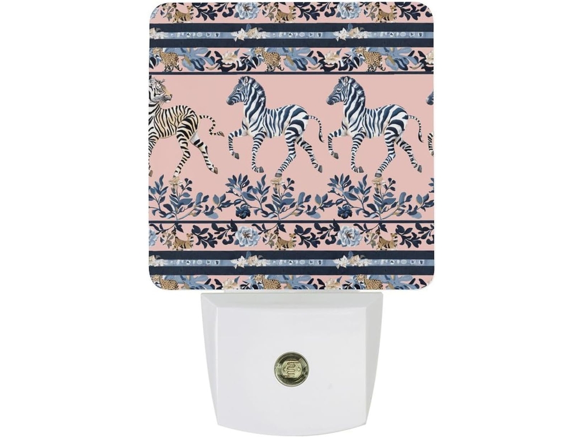 Luz noturna com desenho de zebra correndo, luz noturna LED com sensor de movimento, luz noturna branca E