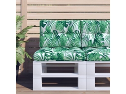 Vidaxl Almofadão Para Sofá De Paletes 50x40x12 Cm Tecido Padrão Folhas