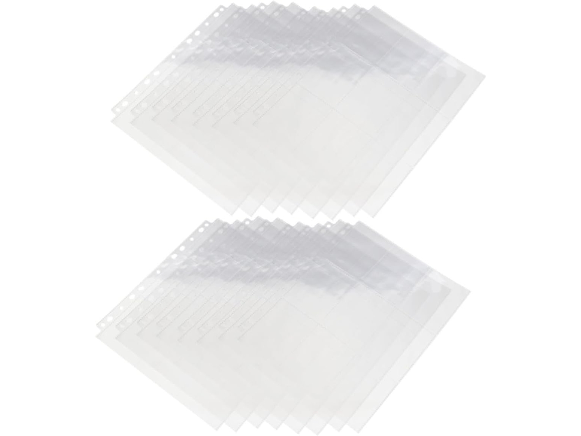 Nuobesty Páginas De Recarga Para Álbum De Fotos 50 Feuilles A4 11 Trous Pochettes Transparentes 9