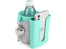 Suporte 2 em 1 para Copo e Celular de Bicicleta Verde Cinza AQUAFORGE