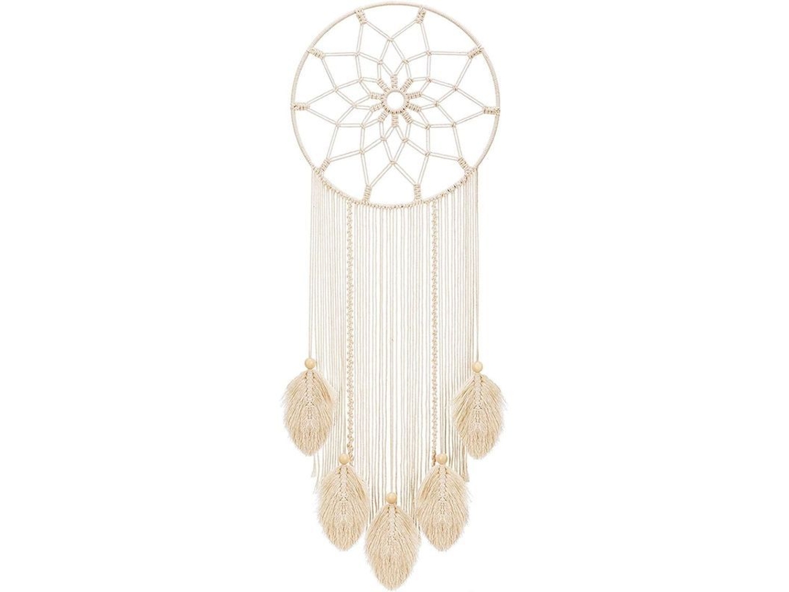 Cazador De Sonhos Grande Macramé Boho Parede Tecido Penas Manual Tasséis Decoração De Casa
