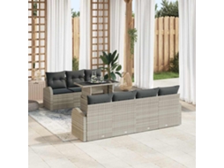 Vidaxl Conjunto De Sofá De Jardim 8 Unid. Cinzento-claro