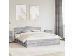 Vidaxl Estrutura Da Cama Com Gaveta Cinza Sonoma 200 X 200 Cm