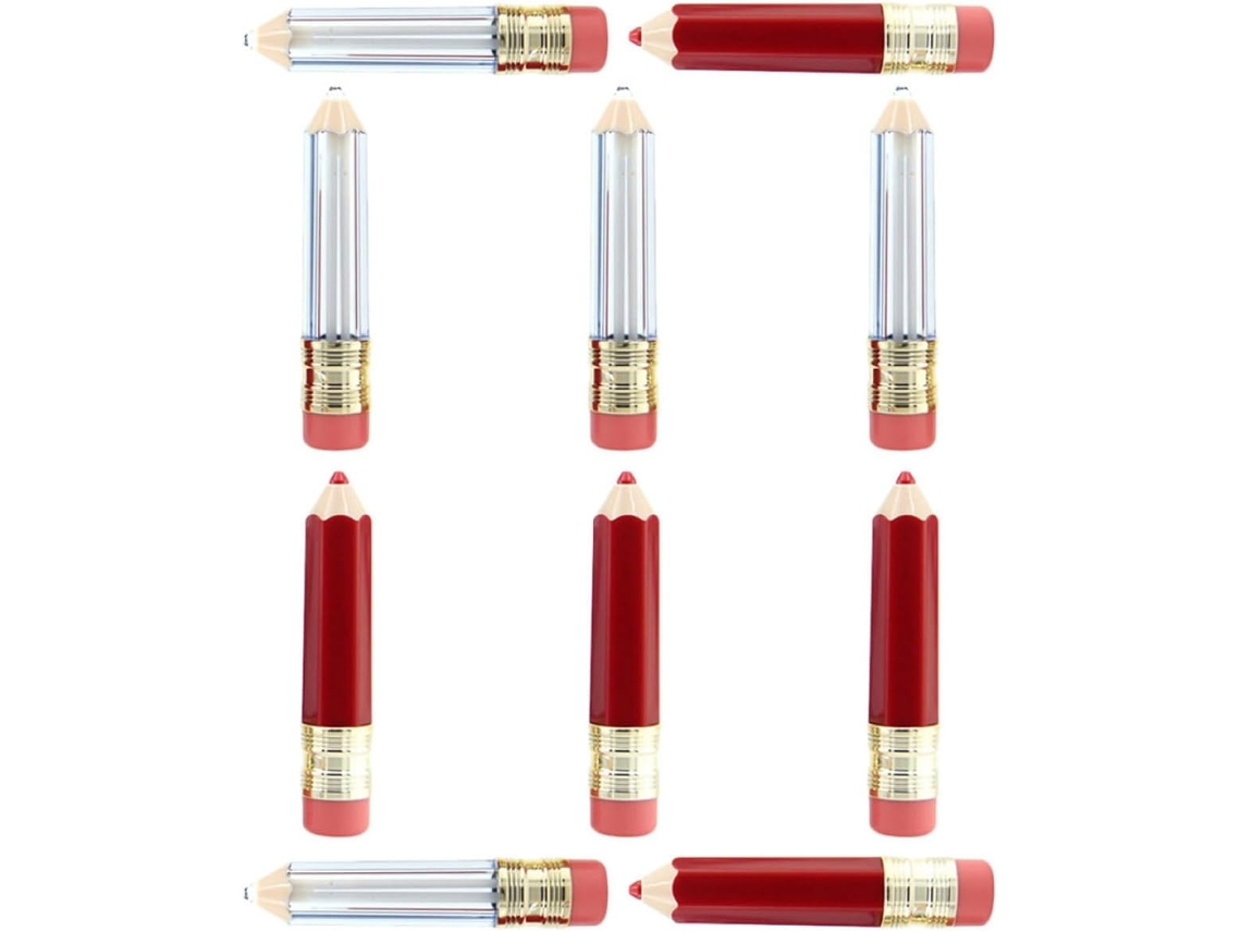 Nuobesty De 10 Tubos De Lápis De Batom Vazios Para Faça Você Mesmo (transparente E Vermelho)