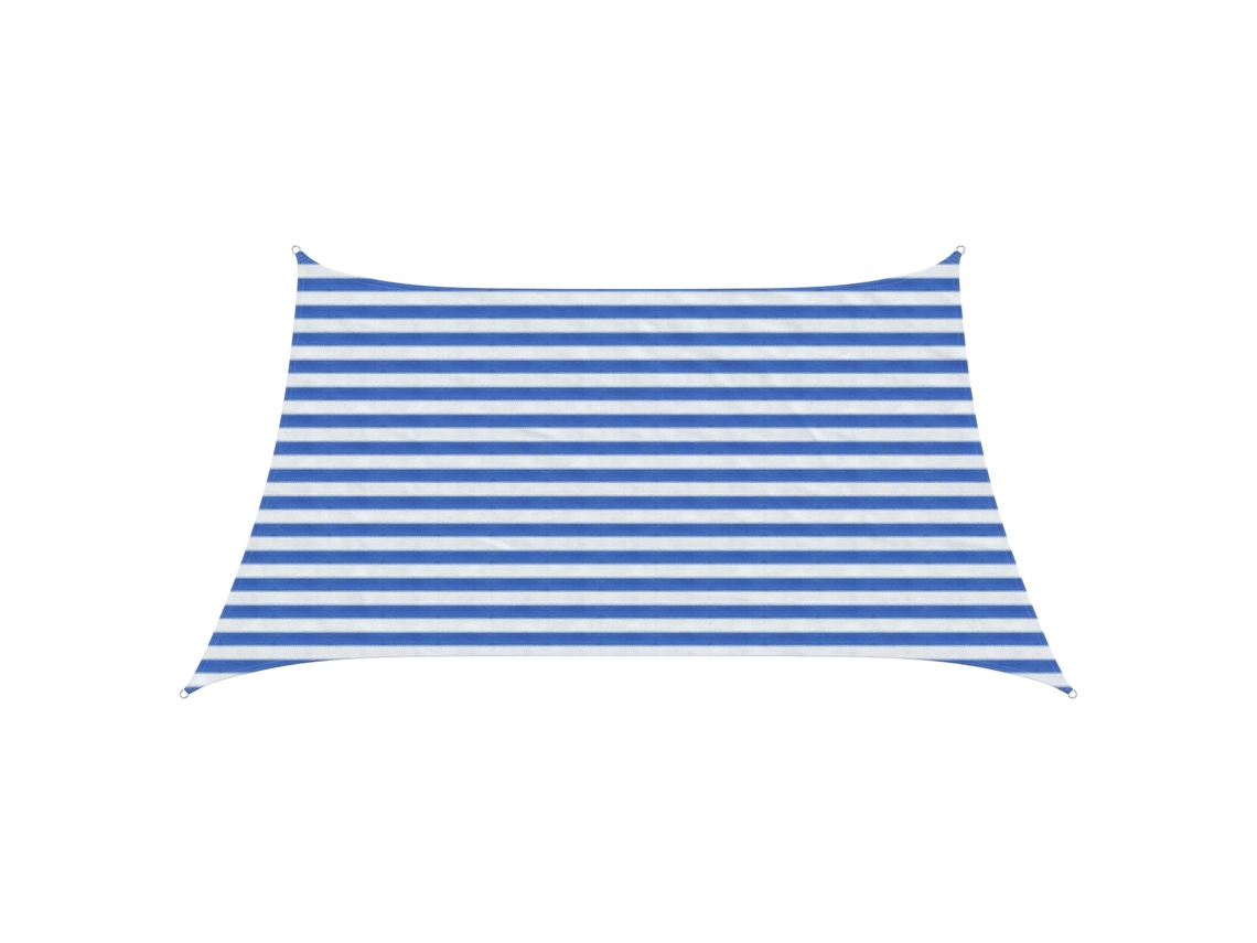 Vidaxl Vela De Sombra 3 / 4 X 2 M Hdpe Retangular Azul E Branco