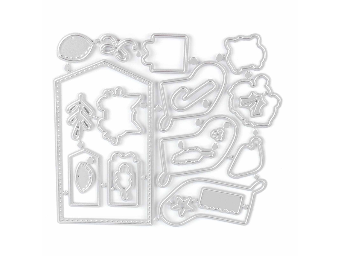 Laxiscreed Estêncil Metálico Para Decoração Natalina E Artesanato Com Cortador E Relevo