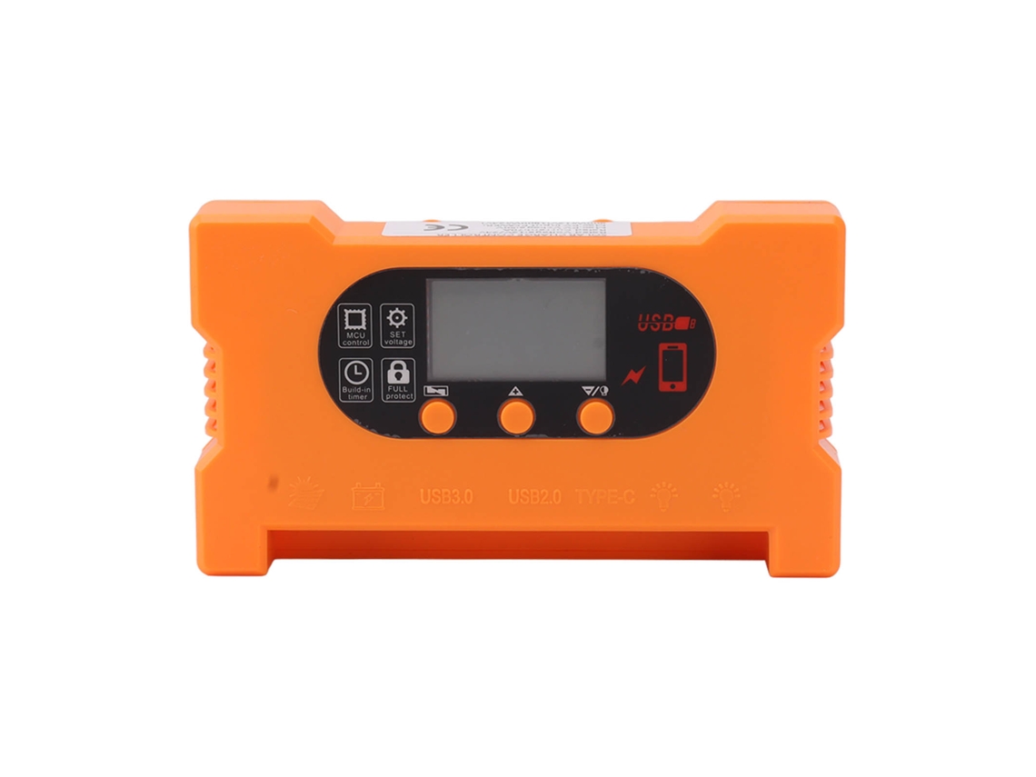 Controlador De Carga Solar (compatível Com 12v/24v, Com Carregamento Rápido Duplo Usb E Type-c, Acionamento Direto Sem Bateria)