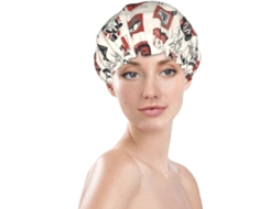 Touca De Banho Feminina, Reutilizável, Impermeável, Dupla Camada, Com Elástico, Ideal Para Cabelos Longos, Estampada Com