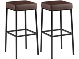 Conjunto de 2 bancos de bar Montreal 85 em imitação de pele marrom/preto CLP