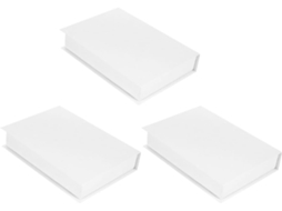 Conjunto De 3 Livros Decorativos Em Branco, Medindo 25x18,5x3,8 Cm, Para Mesa De Centro E Estante. Acessórios Inclusos.