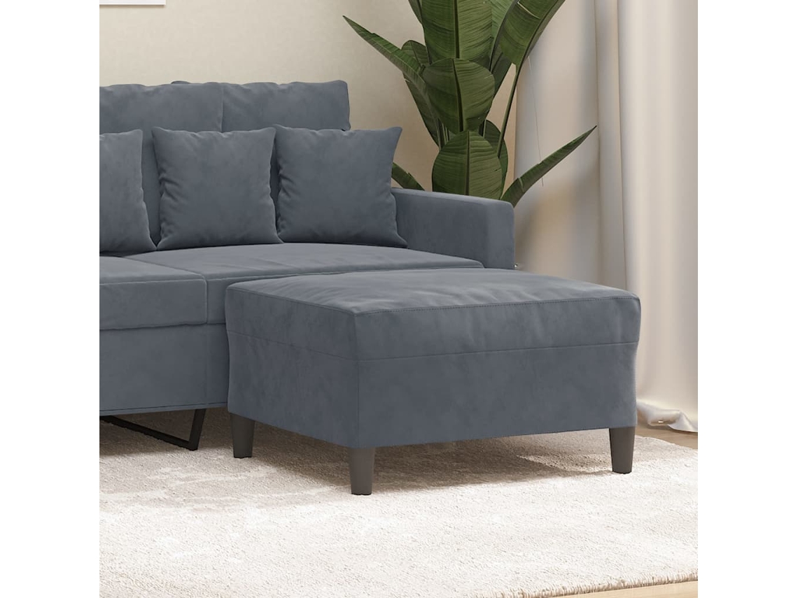 Vidaxl Apoio De Pés 70x55x41 Cm Veludo Cinzento-escuro