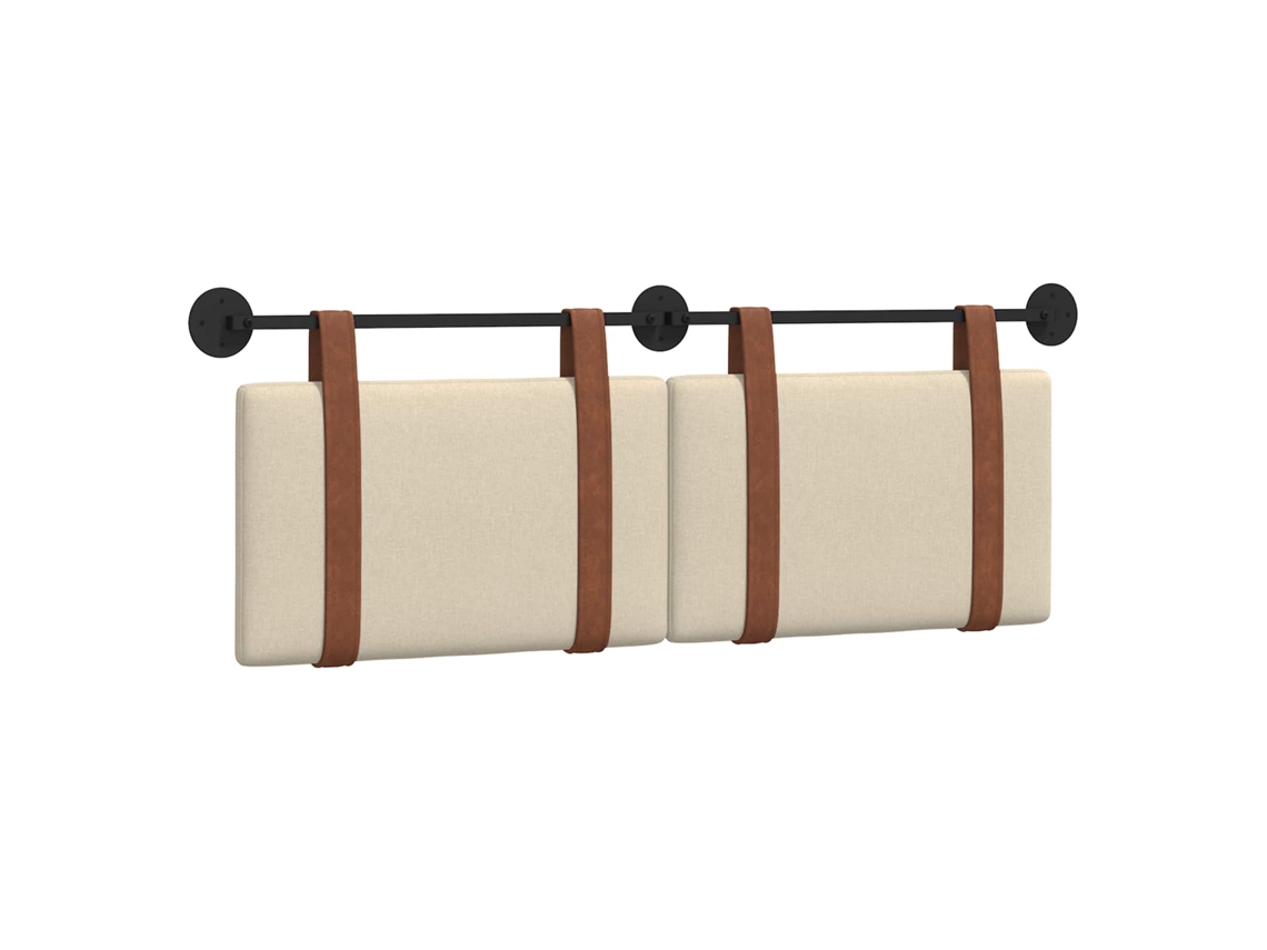 Vidaxl Cabeceira Suspensa Liso Creme 130 X 55 X 5 Cm Pu Antigo