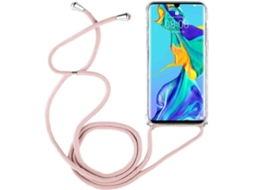 Capa Huawei P30 Pro HONGWE. Com corda Transparente, Rosa