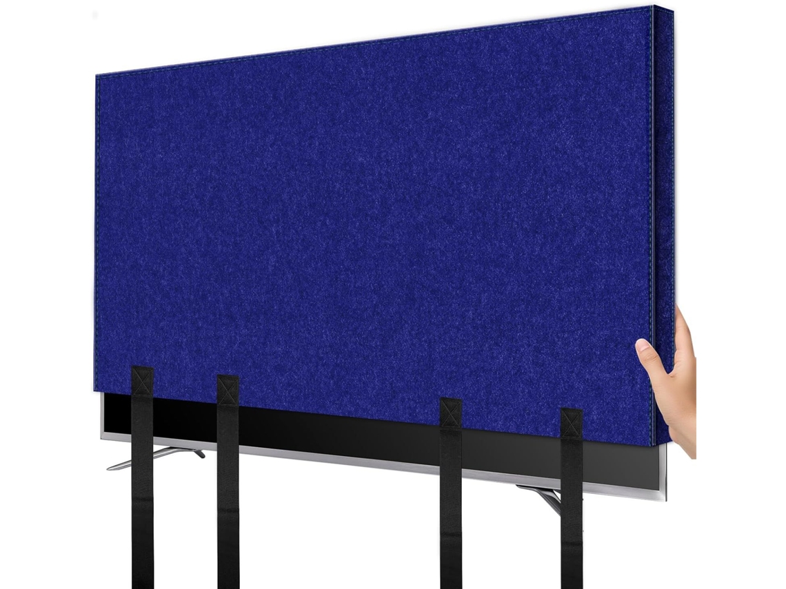 Capa protetora para TV resistente a poeira e arranjos para TVs de 60 a 65 polegadas, da marca DIGITALLAB, azul.