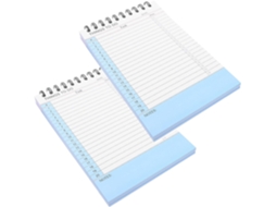 Bloco de Notas Espiral Roxo 2 Peças, Páginas Destacáveis, Compacto
