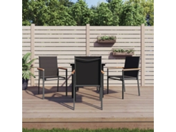 Vidaxl 5 Pcs Conjunto de Jantar para Jardim Textilene e Aço Preto
