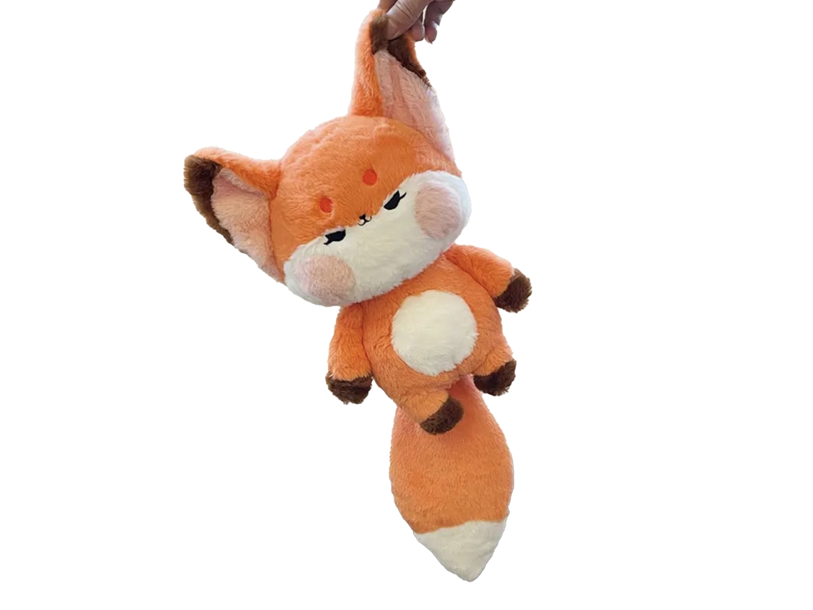 Boneca de Raposa Pelúcia Macia Estilo Fofo 60cm Laranja