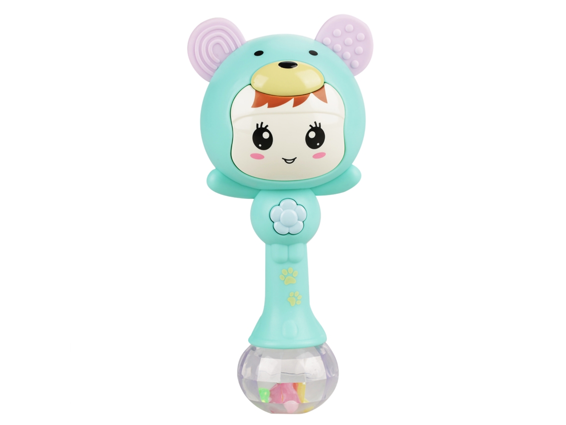 Mali brinquedo Rattle Musical para Bebê com Luz e Som Surround Verde Infantil