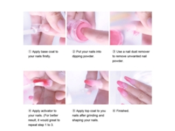 Kit de Unhas Líquidas em Pó 3 em 1 Rebe Misscheering: Base, Top Coat, Ativador e Ferramentas