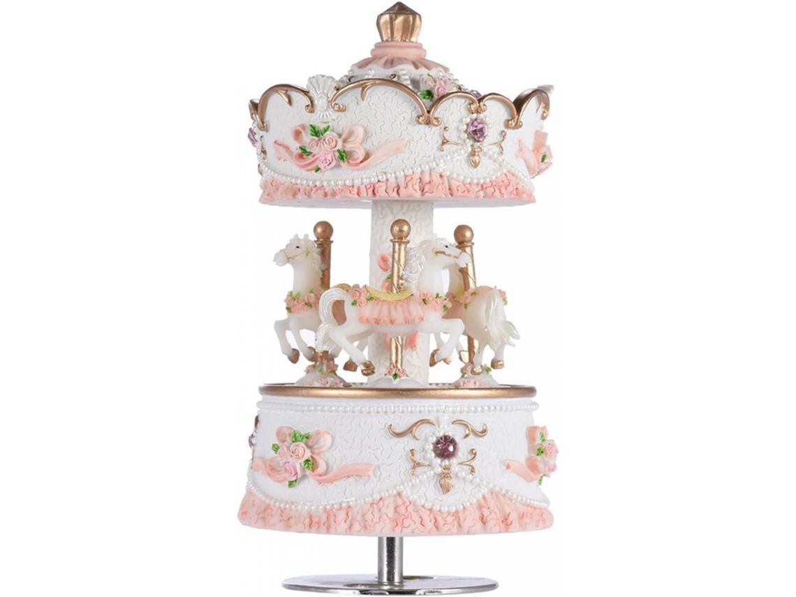 Caixa De Música Carrossel, Adequada Como Presente De Aniversário Para Meninas, Crianças E Namoradas, Rosa Aquaforge
