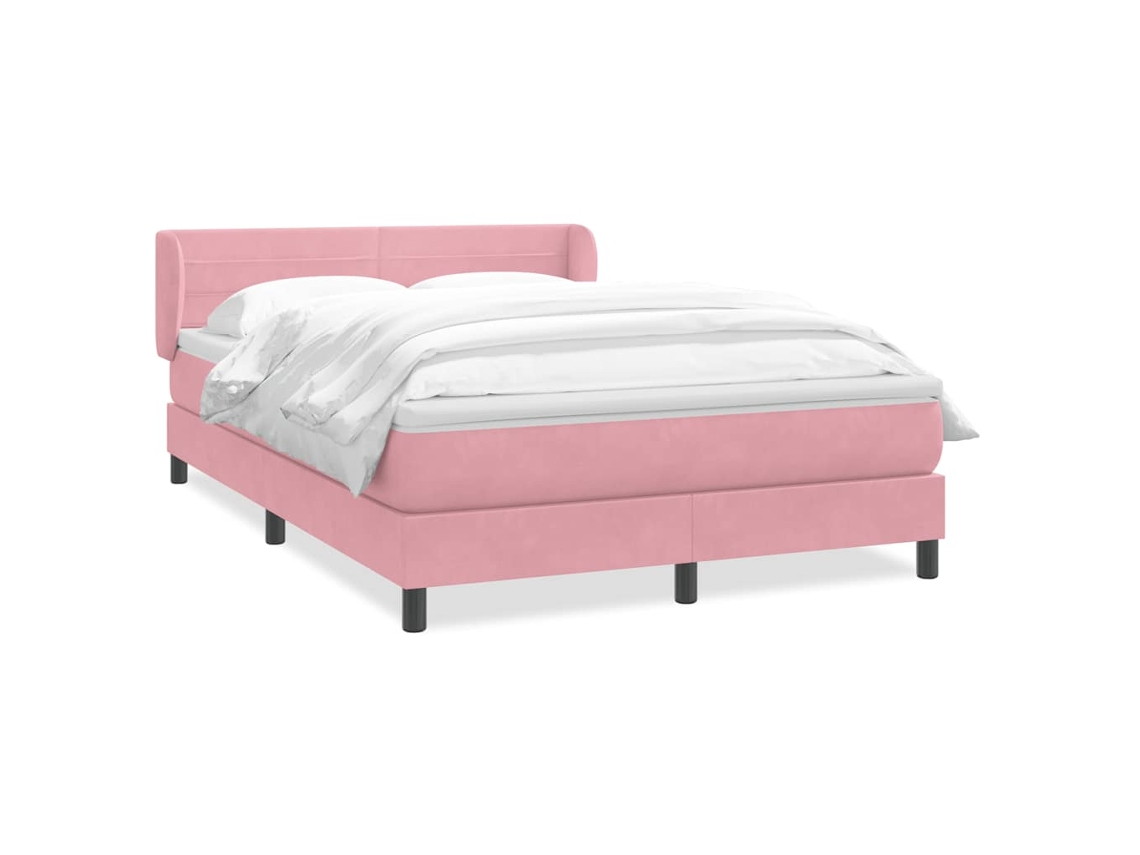 Cama com Molas/colchão 140x210 Cm Veludo Rosa MAISON EXCLUSIVE