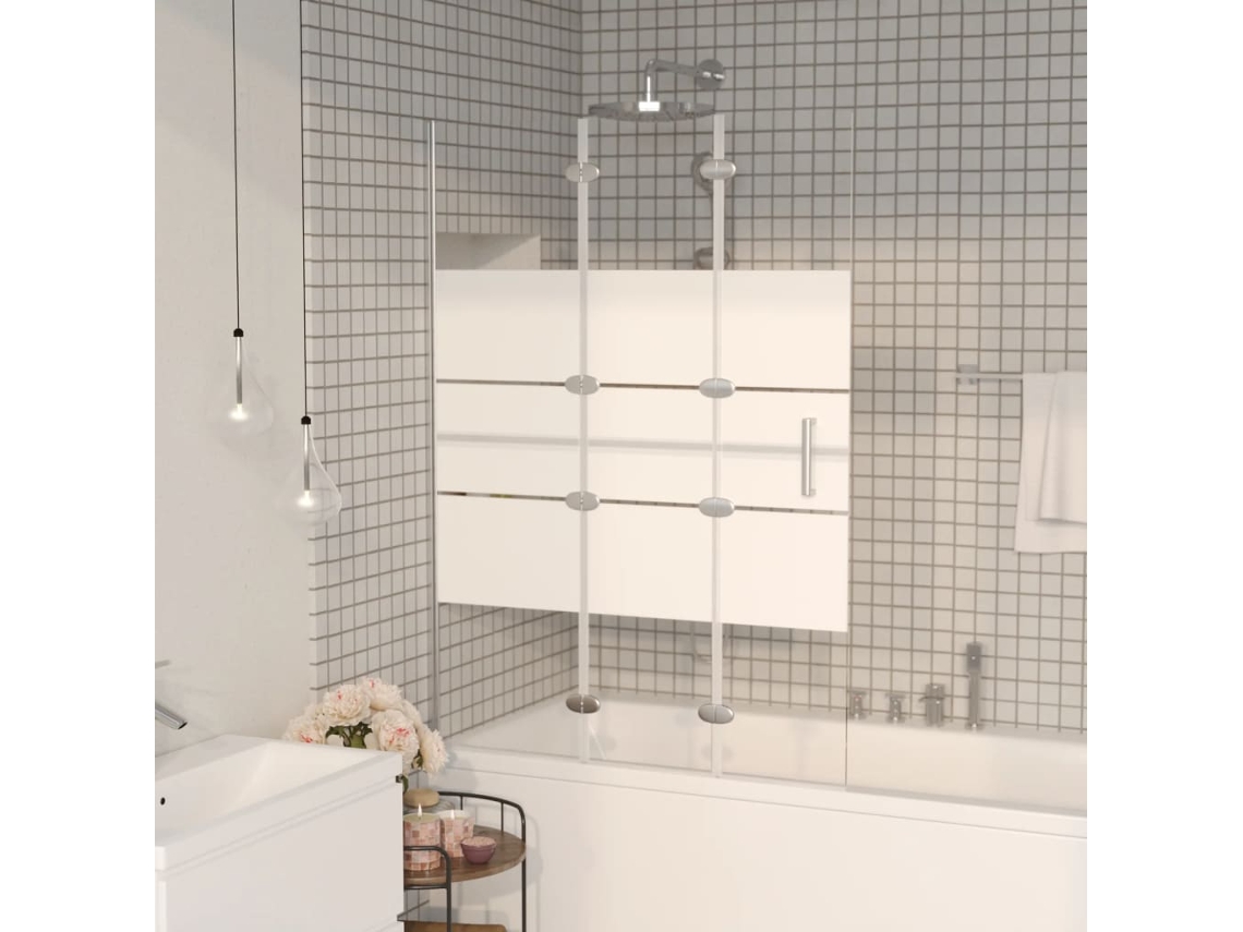 Vidaxl Divisória De Chuveiro Dobrável Esg 100x140 Cm Branco