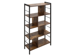 Estante de livros de 4 níveis com 8 compartimentos estilo industrial 74x30x157,5cm ORBITRA COMMERCE