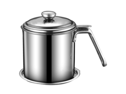 Pote filtro de óleo de aço inoxidável 304, com tampa, malha fina, armazenamento cozinha, 1.3l