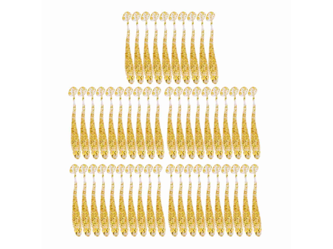 Iscas de Pesca Soft T Tail 5cm 50un Dourado