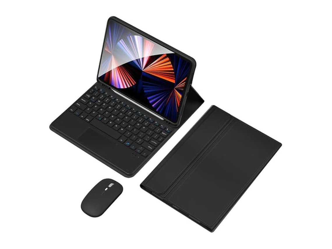Capa Com Teclado Bluetooth Em Pu Compatível Com Ipad 10.9 (2022), Mouse, Cor Rosa