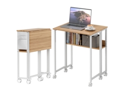 Mesa Dobrável Natural 63cm, Rodízios, Bolsa. Cs