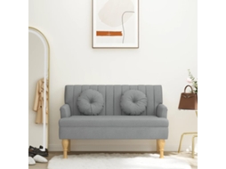 Vidaxl Banco C/ Almofadões 113x64,5x75,5 Cm Tecido Cinzento-claro