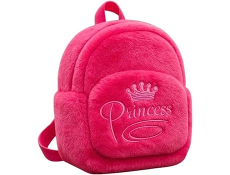 Mochila Macia De Homem Siroco Pelúcia Modelo Coroa Princesa Ideal Pré Escola Rosa (a 27 Cm)