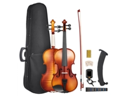 Violino 4/4 Em Madeira Maciça Com Acabamento Brilhante E Acessórios Tekmaquinas