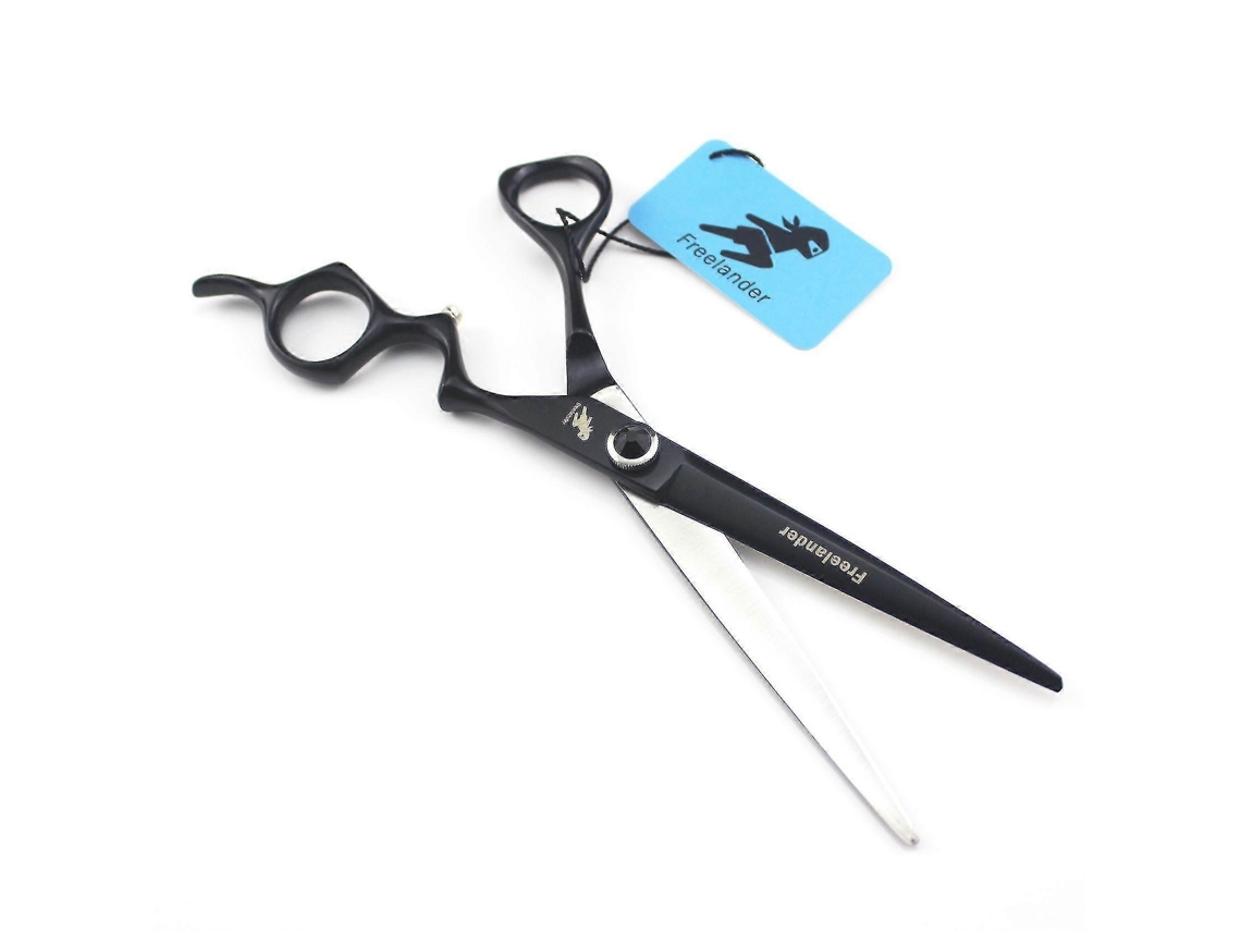 Tesoura De Cabelo Elysve 7.0 Polegadas, Cor Preta, Corte Preciso, Para Salão E Uso Doméstico, Acabamento Profissional