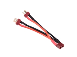 Adaptador De Conector Paralelo T Plug Bateria Lipo Rc 1 Fêmea Para 2 Machos Cavo 14awg