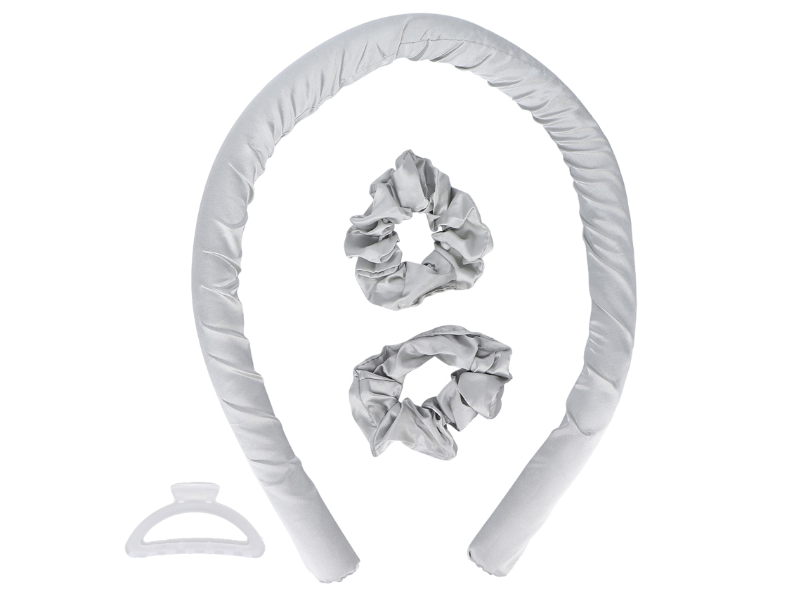 2026 ferramenta de Ondulação Sem Calor para Cabelos Duros. Rolo para Cabelo Sem Calor. Tiara Onduladora de Cabelo Cinza.