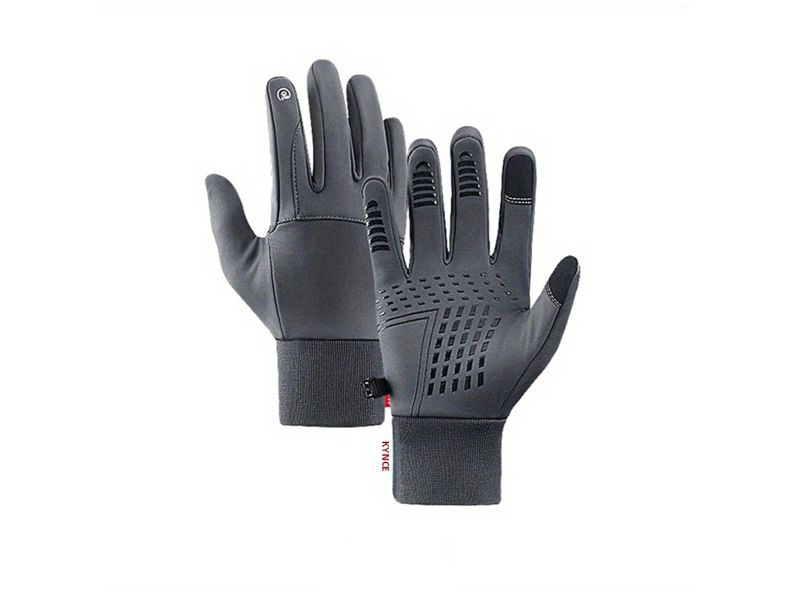 Luvas de Ciclismo Masculinas de Inverno, Impermeáveis e Resistente Ao Vento, com Dedos Inteiros para Motociclismo MDUG (cinza G)