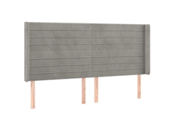 Cabeceira de Cama com Abas Veludo Cinzento Claro MAISON EXCLUSIVE (163x16x118 cm)