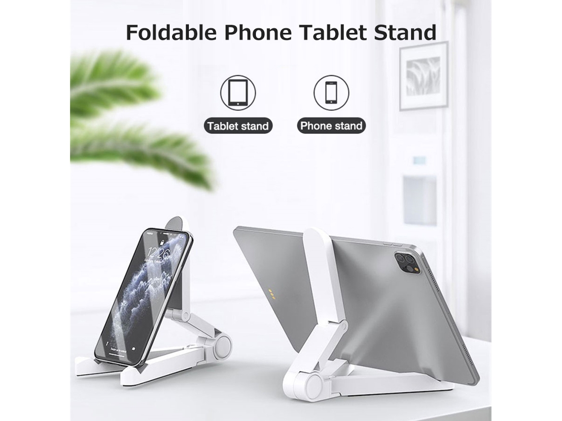 Suporte Ajustável Para Celular E Tablet Plegável Portátil De Abs Com Ampla Compatibilidade Amarelo