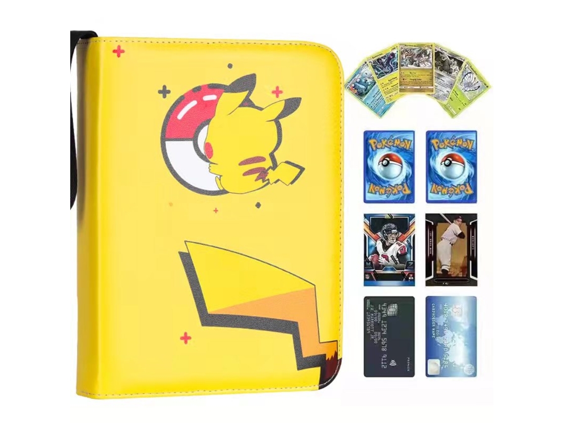 Mali álbum de Cartas Colecionáveis 4/9 Bolsos 400/900 Cartas Pu+eva com Zíper e Pulseira