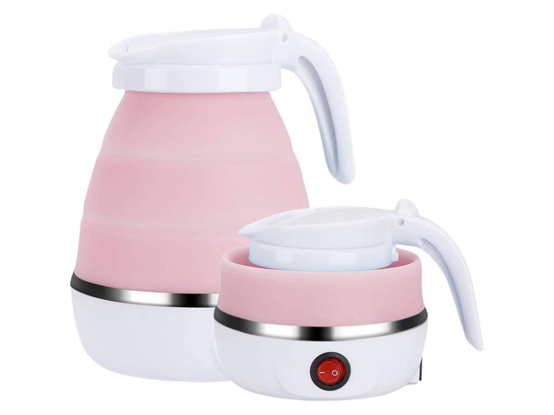 Bule Elétrico Dobrável Nova Line de Silicone Food Grade para Viagem (0.6l, Rosa)