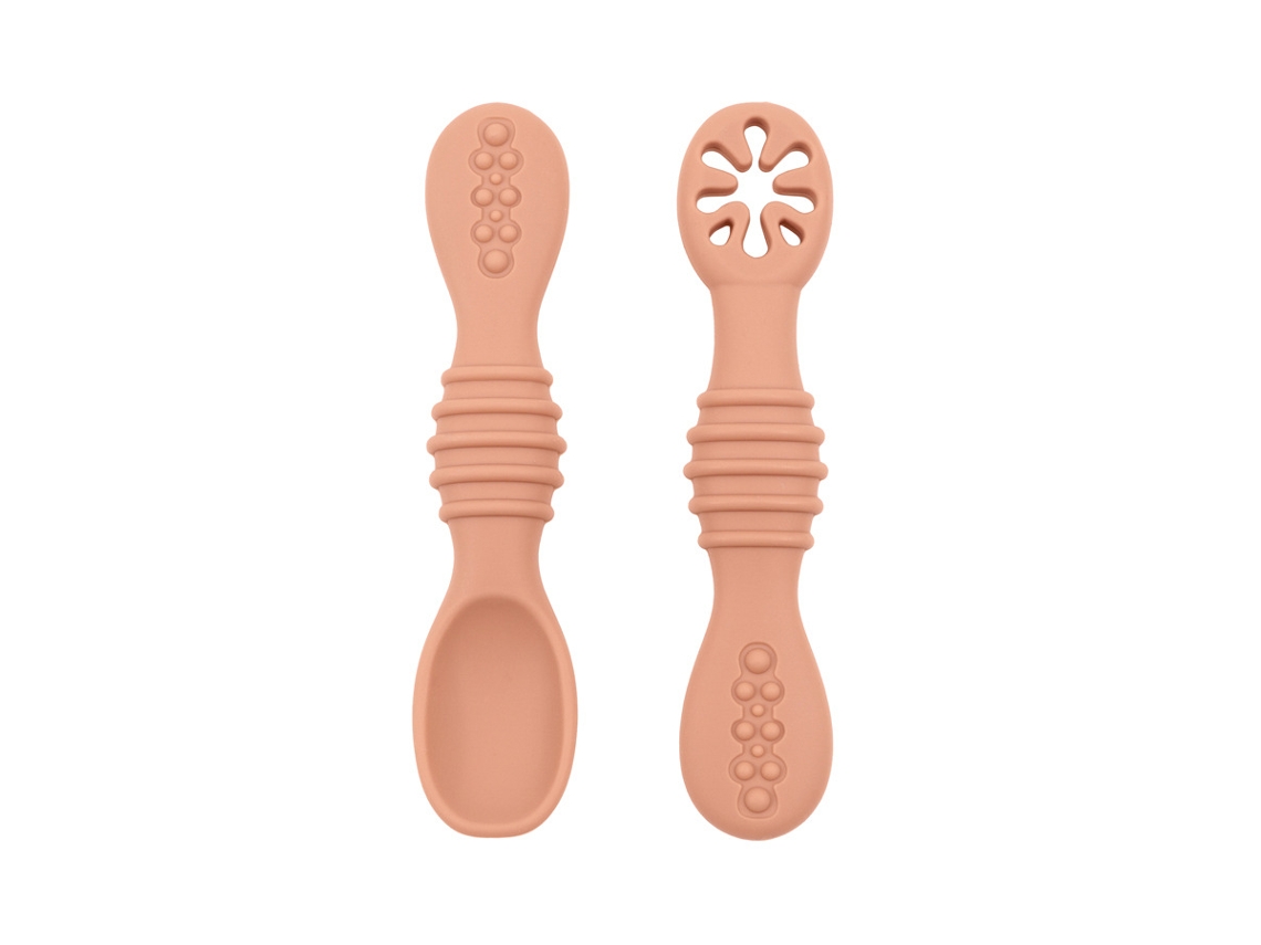 Colher de Silicone DUREFORWARD amarela para macarrão de arroz de bebê