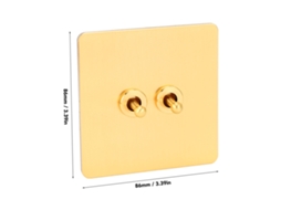 Laxiscreed Interruptor De Iluminação De Dobrável Com Painel De Aço Inoxidável E Acabamento Dourado