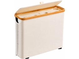 Porta Papel Higiênico De Bambu Com Tampa