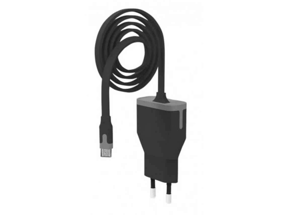 Transformador Micro USB Reversível 2.4A Preto
