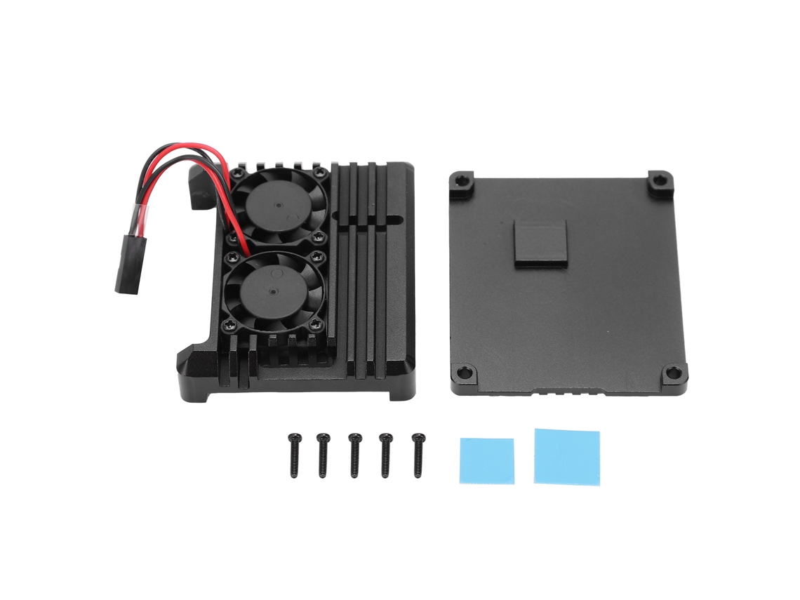 Capa de Alumínio Preta Raspberry Pi 3a+ com Fita Térmica