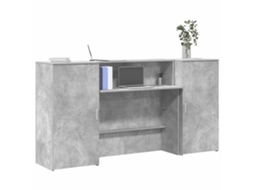 Vidaxl Balcão De Recepção 200x50x103,5 Cm Madeira Cinza Cimento